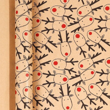 Christmas Wrapping Paper Santa Snowman Tree Pattern 1 Roll