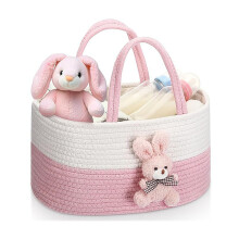 Handwoven Rope Storage Basket for Baby Clothes and Toys