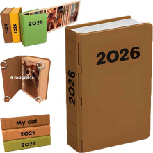 Desktop Photo Calendar 2024-2026 3D Folding Frame Green