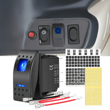 6Pcs 5-Pin Rocker Switch 20A 12V 10A 24V with Night Light