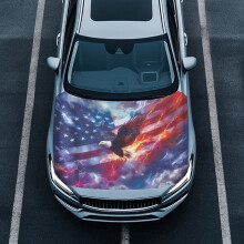 Car Hood Cover Heat-Resistant Eagle Flag Polyester