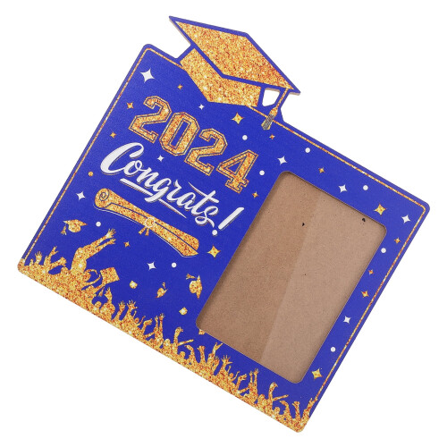 Graduation Picture Frame Banner Blue High School Backdrop 2