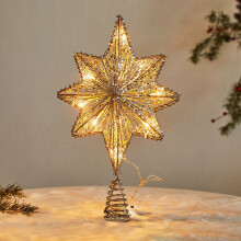 LED Christmas Tree Topper Star Metal Snowflake 60 Warm