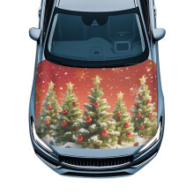 Car Hood Cover Removable Star Christmas Tree Design 39.37 x
