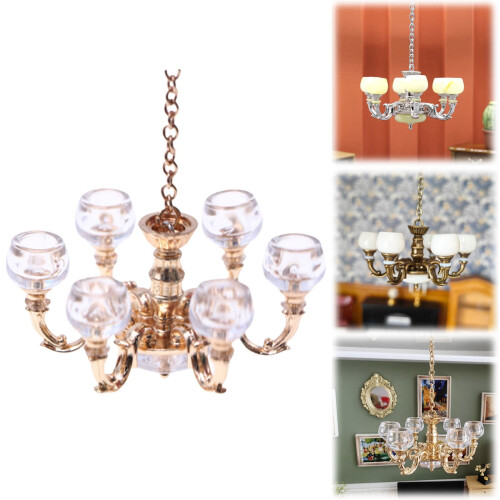 Dollhouse Chandelier Light 1:12 Scale Miniature Hanging