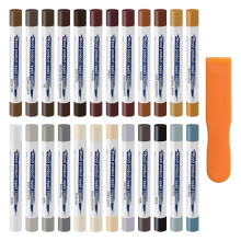 24PCS Furniture Repair Kit, Colorful Wood Filler Stick Floor Scratch Kits, Wooden Repair Wax Sticks
