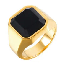 Men's Stainless Steel Tiger Eye Ring Red Black