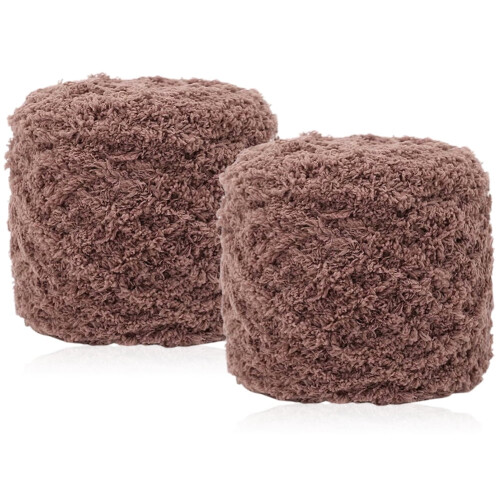 Coral Fleece Yarn Rolls for Crochet Knitting 2 Rolls