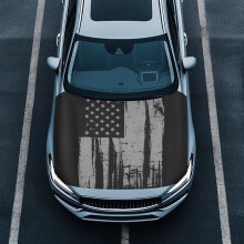 American Flag Car Hood Cover Black Gray Universal