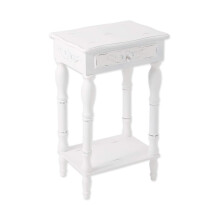 Carved Wood Nightstand White Shabby Chic