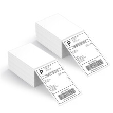 4x6 Thermal Shipping Labels 1000 Pack 2 Stacks, Perforated Waterproof Commercial Grade for Desktop Printer