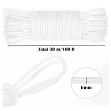 100ft Dubbelgevlochten Nylon Vlaggenstok Touwset met Zinklegering Draaiklinkhaken voor Buitengebruik