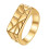 Men's Stainless Steel Hip Hop Rectangular Signet Ring Gold 1