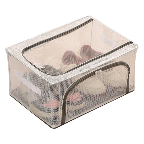 Clear Foldable Shoe Storage Box with Lid PVC Dust-Proof
