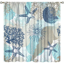 Ocean Beach Darkening Curtains Nautical Coral 2 Panels