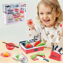 Kids Pretend Play Kitchen Set with Dishwasher and Cookware