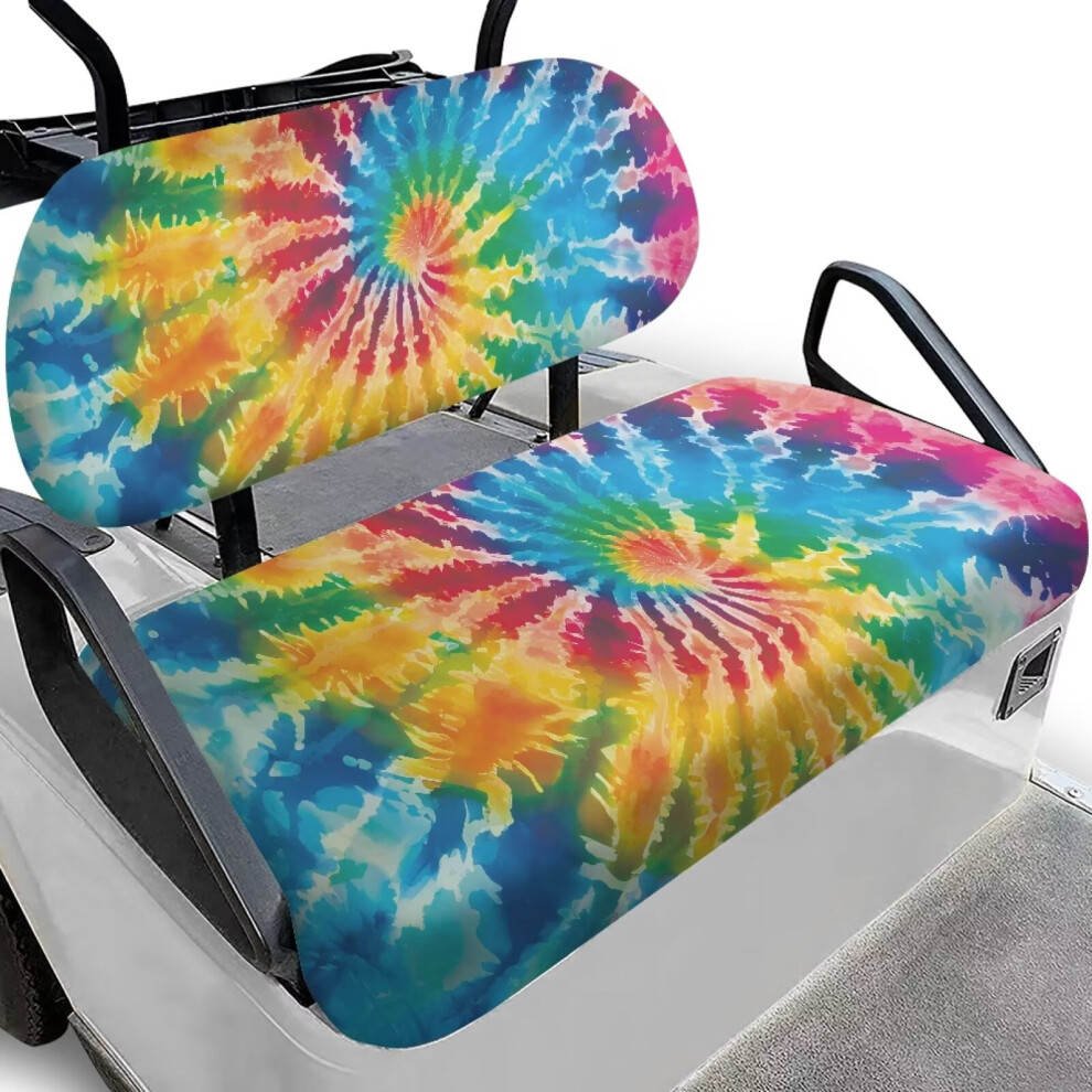 Golf Cart Seat Cushion Rainbow Spiral Tie-Dye 2-Passenger 928028938238