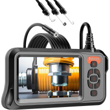 4.3'' Screen Endoscope Camera Car Inspection Borescope 8MM Probe with 8 LEDs Cable Waterproof Plumbing Camera 2600mAh C