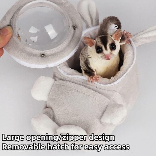 Sugar Glider Bonding Pouch Bunny-Shaped Pink Small 2