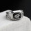 Men's Alloy Square Wolf Head Ring Gold Silver Size 9 3