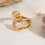 CZ Ring for Women Gold Plated Adjustable Stackable Band 6