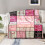 Soft Fleece Blanket Pink Patchwork with Inspirational 4