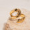 CZ Ring for Women Gold Plated Adjustable Stackable Band 4