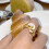 CZ Ring for Women Gold Plated Adjustable Stackable Band 5