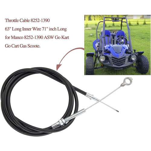 Throttle Cable with Casing 71 inch 63 inch for Manco ASW Go 1