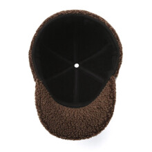 Men's Winter Hat with Earflaps PU Leather Baseball Cap