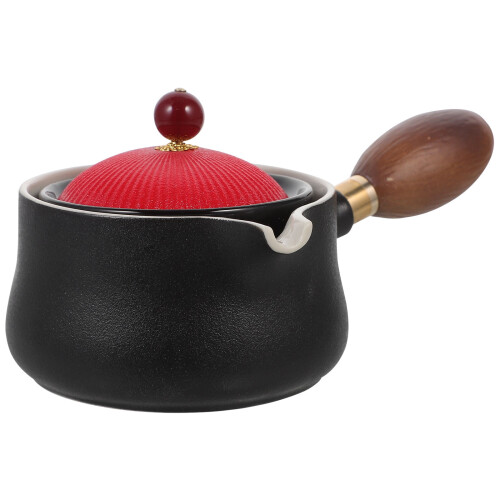 Ceramic Teapot with Handle Black 360 Rotation 350ml 2