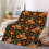 Turkey Pumpkin Flannel Throw Blanket Soft Warm 50x60 5