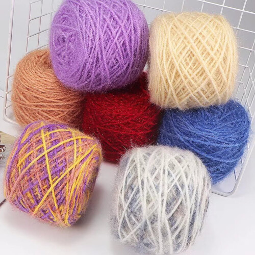 Shiny Knitting Yarn Polyester Medium Thick 2 Rolls 2