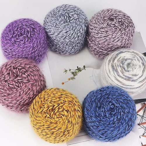 Shiny Knitting Yarn Polyester Medium Thick 2 Rolls 1