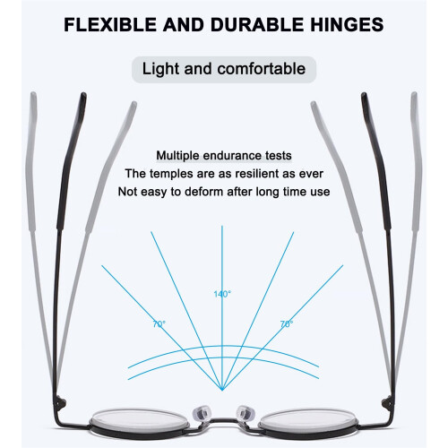 Presbyopia Glasses Black Circular Metal 3 Pairs 1