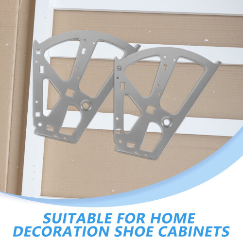 Rectangular Shoe Rack Hinges Grey Iron 1 Pair 2