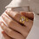 CZ Ring for Women Gold Plated Adjustable Stackable Band 3