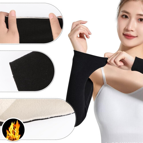 Fleece Arm Warmer Elastic Warm Elbow Sleeve Pair 1