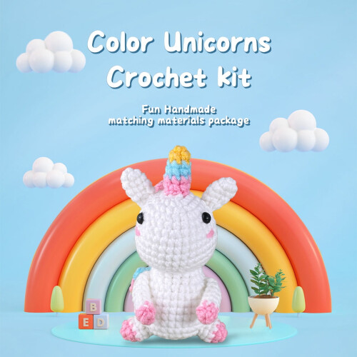 Beginner Crochet Kit with Animal Patterns and Wool Yarn 1