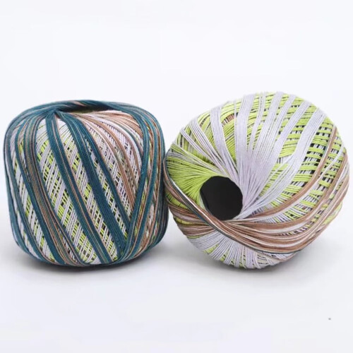 Fine Cotton Yarn Colorful Segmental Dyed Silk Thread Roll 2 2