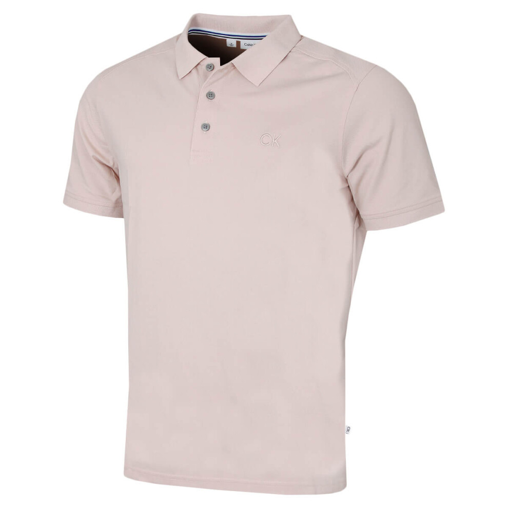 Calvin Klein (Xxxxl, Stone) Mens 2026 Campus Coastal Wicking Golf Polo Shirt