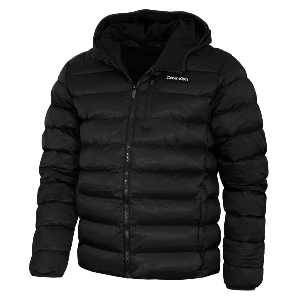Calvin Klein (Xl, Black Luxe) Mens 2026 San Gabriel Padded Woven Jacquard Jacket