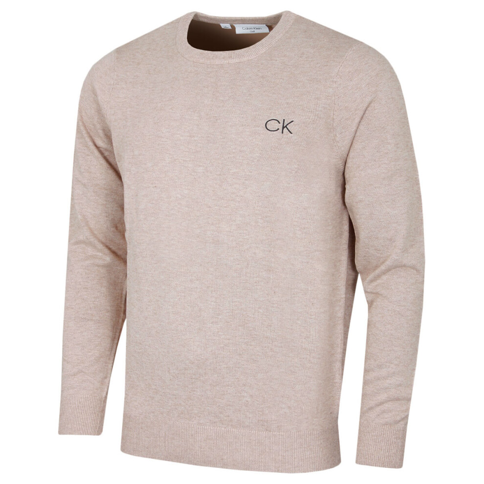 Calvin Klein (Xxl, Latte) Mens 2026 Durable Comfort Crew Neck Tour Golf Sweater