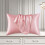Satin Pillow Cases Standard Size 2 Pack Pink 30x20in 5