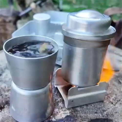 Vintage Camping Coffee Kit Portable Pour-Over Set 1 2