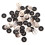 Sewing Buttons Black Gold Round Resin 50 Pcs 6