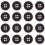 Sewing Buttons Black Gold Round Resin 50 Pcs 8