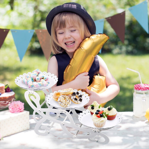 3-Tier Dessert Display Stand for Wedding and Afternoon Tea 1