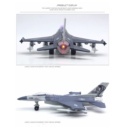 F16 Jet Alloy Model 1/100 Scale with Lights Sound Stand 1