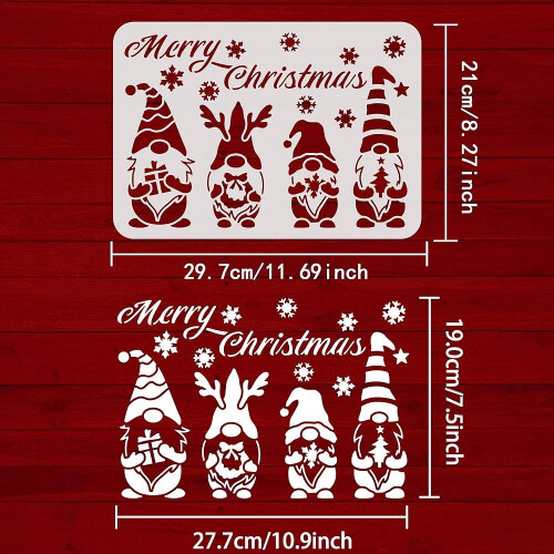 Plastic Reusable Stencil Rectangle Snowman Pattern 297x210mm 1